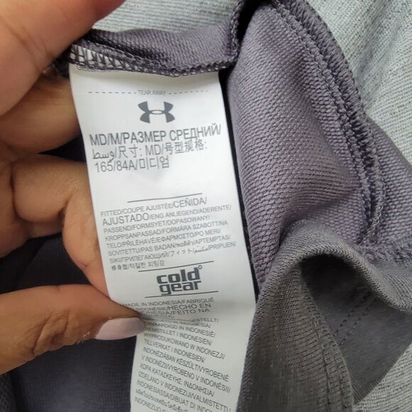 ⭐Under Armour Long Sleeve Shirt Sz M Women's cold gear fitted 3/4 Zip Gray New⭐ - Picture 7 of 7